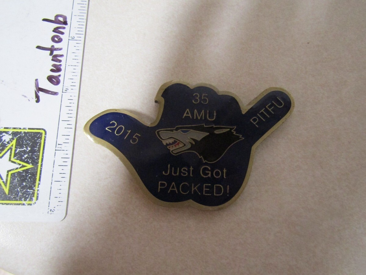 CHALLENGE COIN ORIGINAL OLDER 35 AMU 2015 JUST GOT PACKED PITFU | eBay