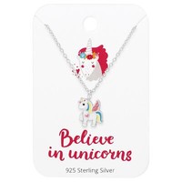 Einhorn Kinder Halskette 925 Silber MäDchen Kette AnhäNger Schmuck Geschenk