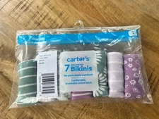 NWT Carter’s Girls Sz 8 Bikinis Underwear Panties 7 Pairs Floral Striped