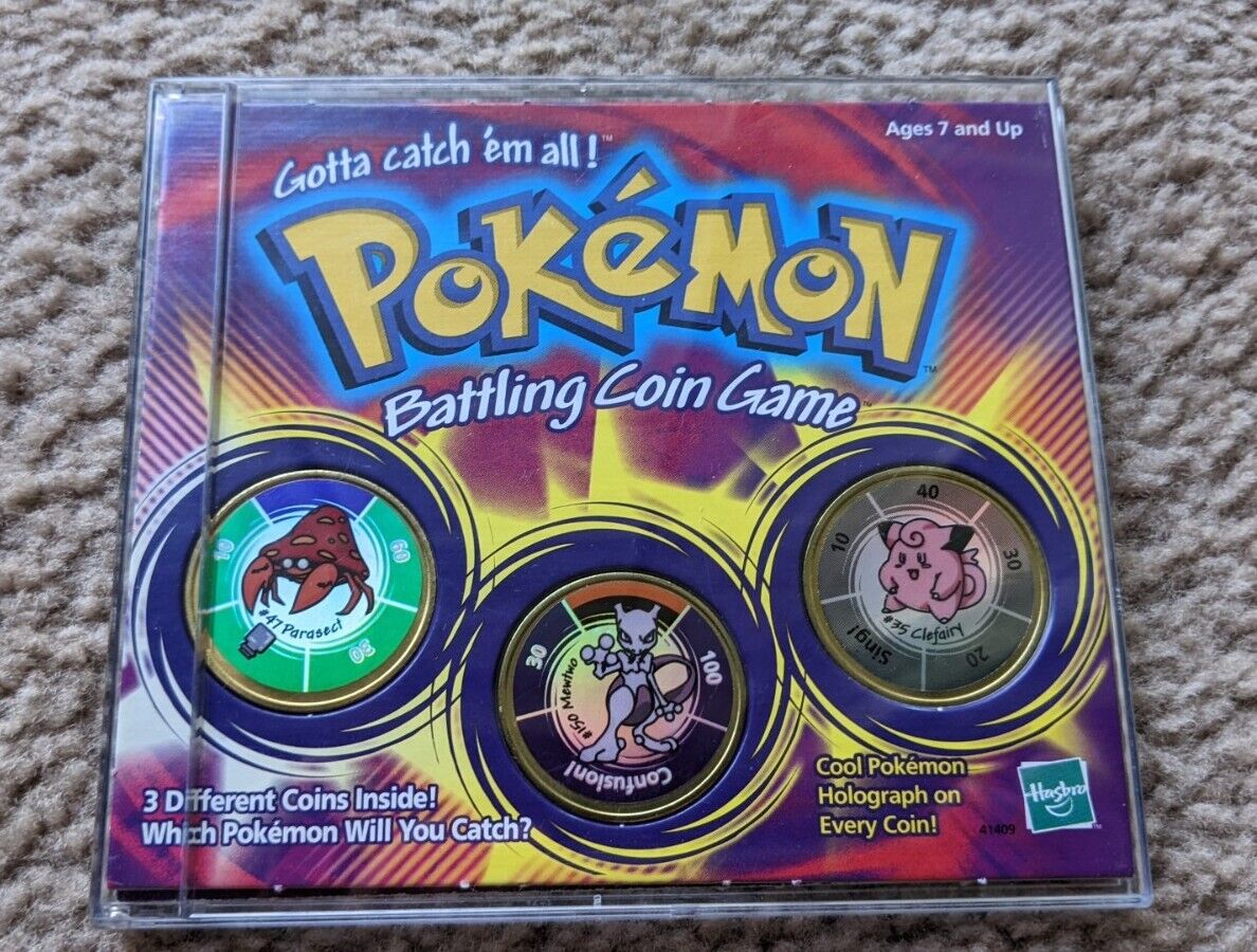 Hasbro Pokemon Battling Coin Game - Mewtwo Clefairy Parasect