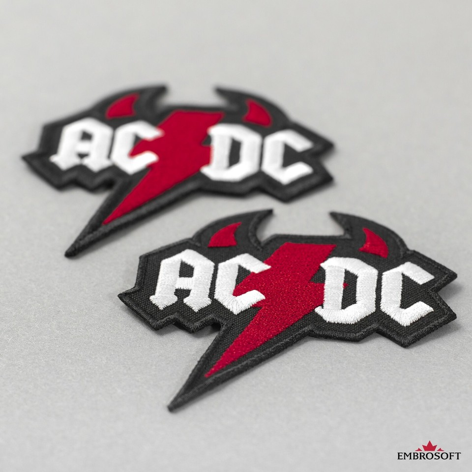 AC/DC Devil Logo Music Rock Band Embroidered Patch Iron On SIZE: 3.1