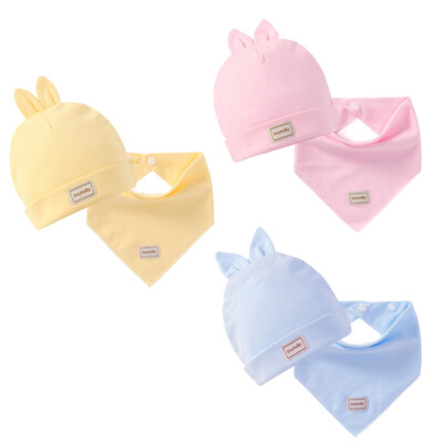 Lovely Baby Boy Girl Sleep Hat Newborn Saliva Towel Triangle