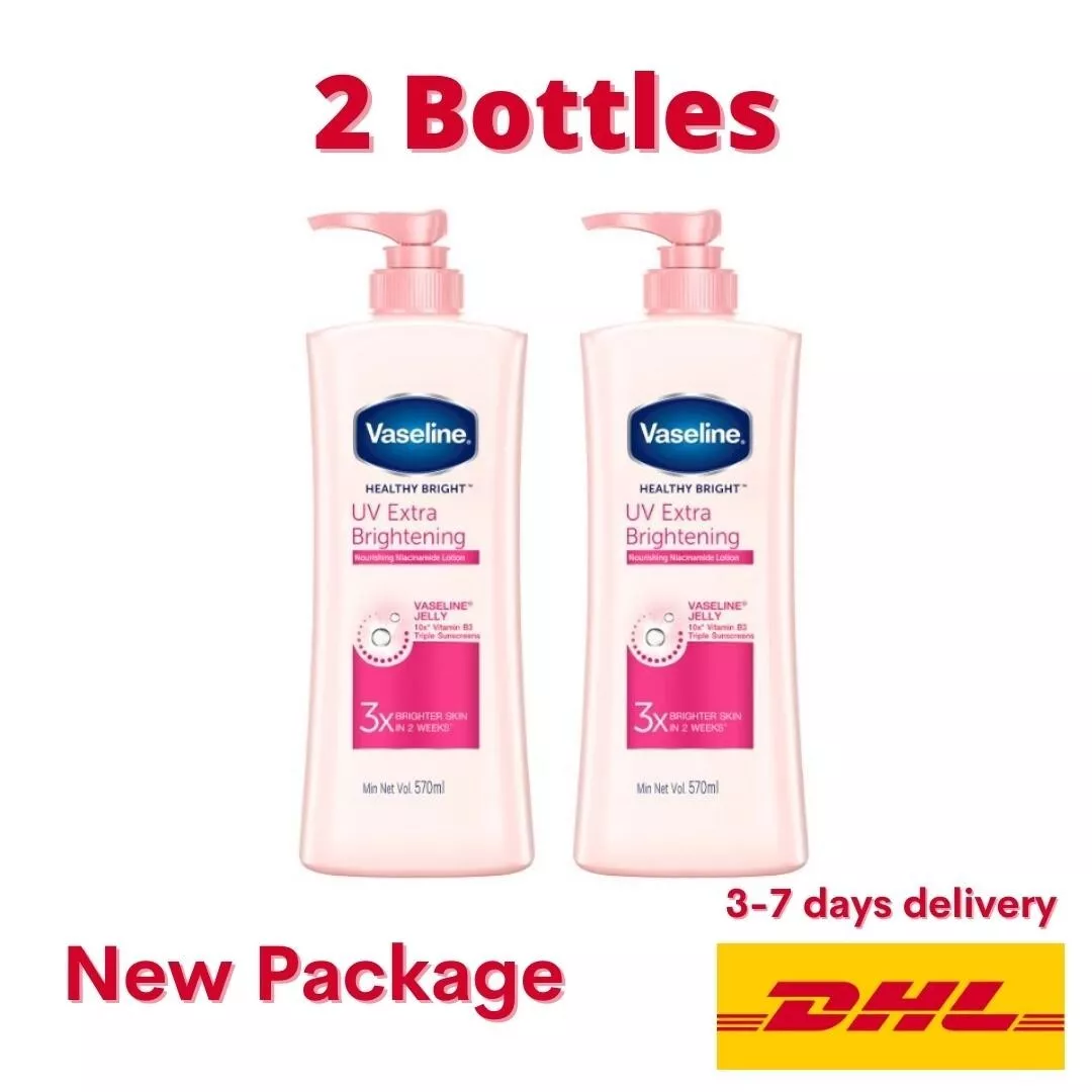 2 x 500ml Vaseline Healthy White UV Lightening Body Lotion