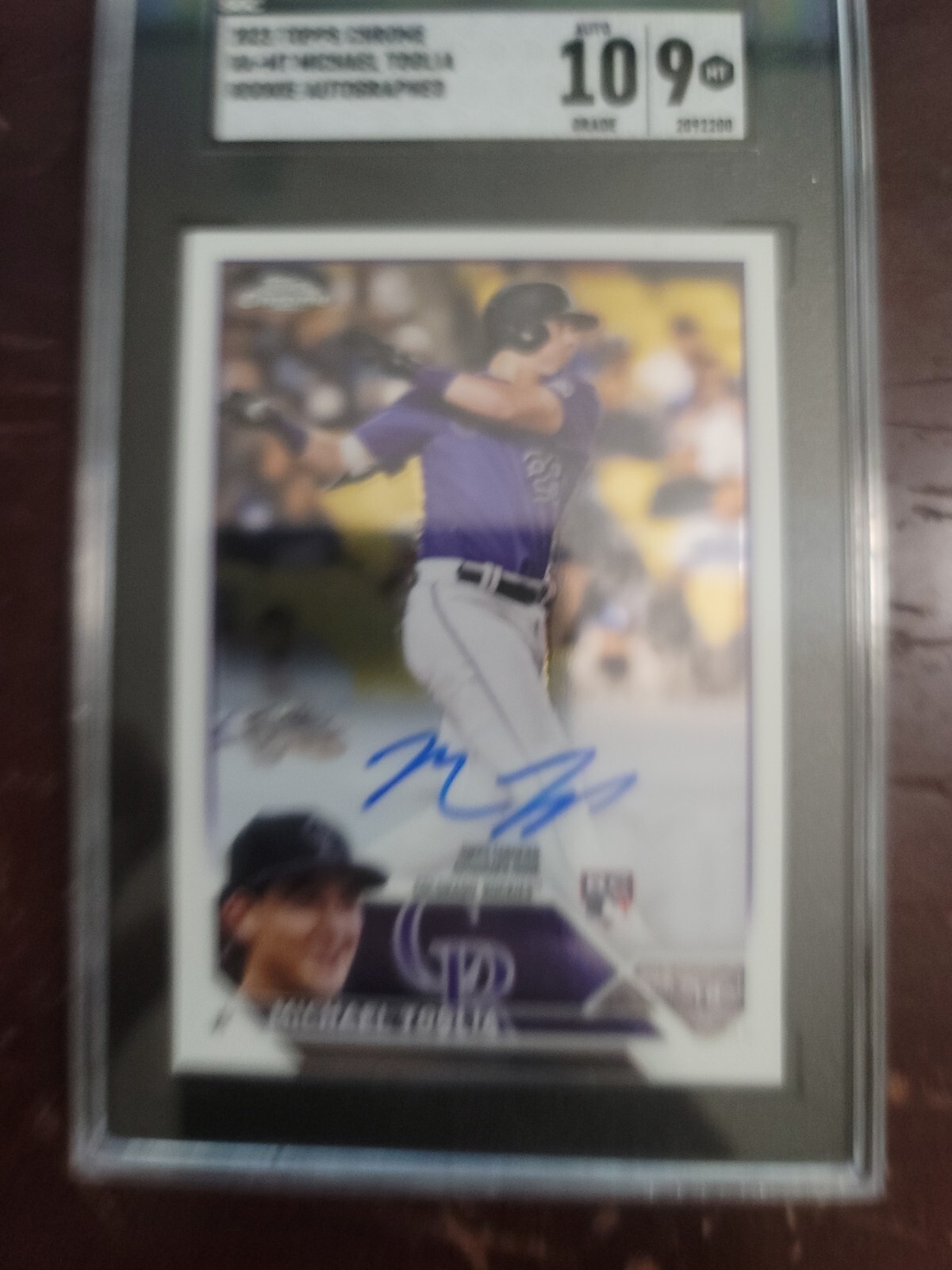 MICHAEL TOGLIA 2023 TOPPS CHROME On-Card RC Rookie AUTO SGC 10/9 Rockies Ra-mt