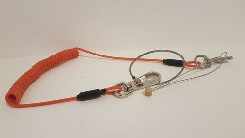 Tethered Tool Lanyard 2 Locking Steel Wire Scaffolders Heavy Duty Tools Safety - Picture 5 of 5