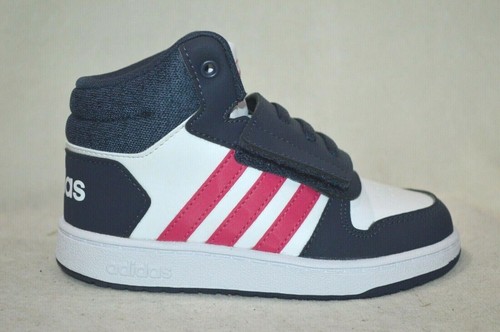 adidas Hoops Mid 2.0 I White/Pink/Navy Toddler Girl's Sneakers - Size 5/9 NWB - Picture 7 of 7