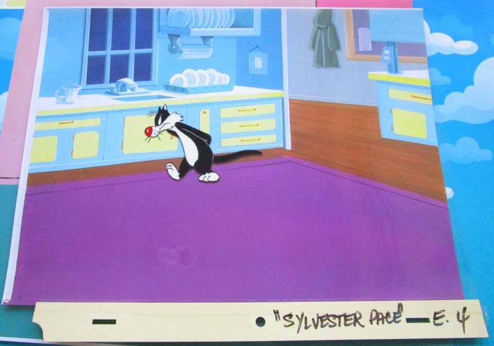 SYLVESTER the CAT Tweety Bird Warner Brothers 1980s WB PRODUCTION CEL