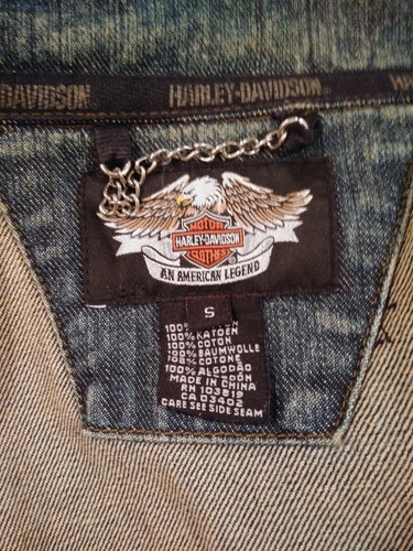 Harley-Davidson women's embroidered denim jacket Pinstripe & Custom Speed sz. S - Picture 3 of 8