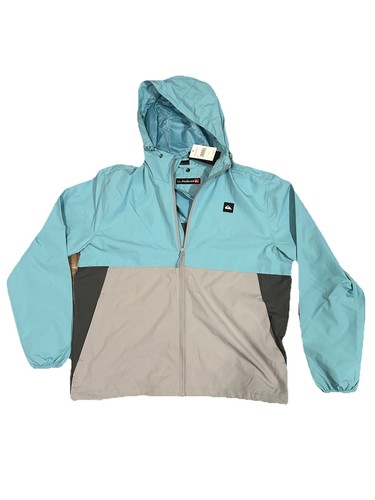 Quicksilver Windbreaker NWT Men’s Size Extra Large Packable Blue Gray
