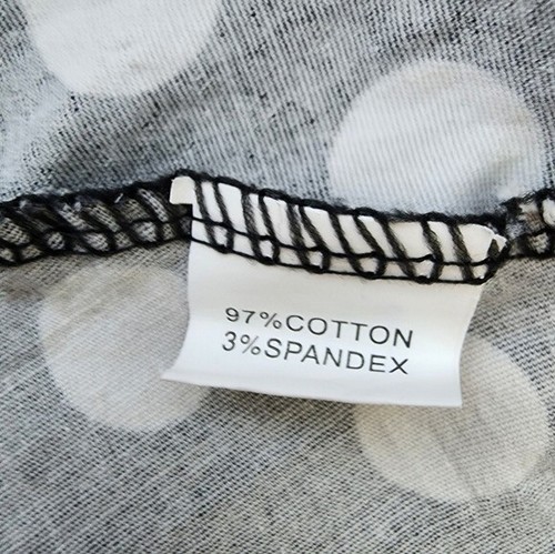Vintage Polka Dot Collard V Neck Black & White Short Sleeve Dress Size L - Picture 4 of 7