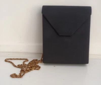 Sac de soirée vintage neuf Guy Laroche Fidji noir grograin - Photo 1/3