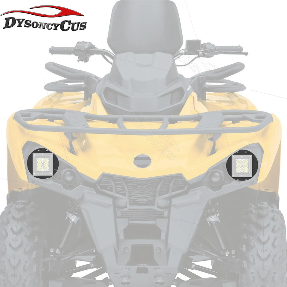 Fit Can-Am Outlander 450 500 570 LED Headlight Conversion Light Pods Mount Kit - Изображение 3 из 4