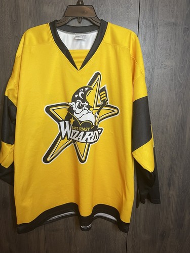 Vintage East Coast Wizards #15 Hockey Men's Jersey Adult Large Yellow Bedford MA - Picture 2 of 8