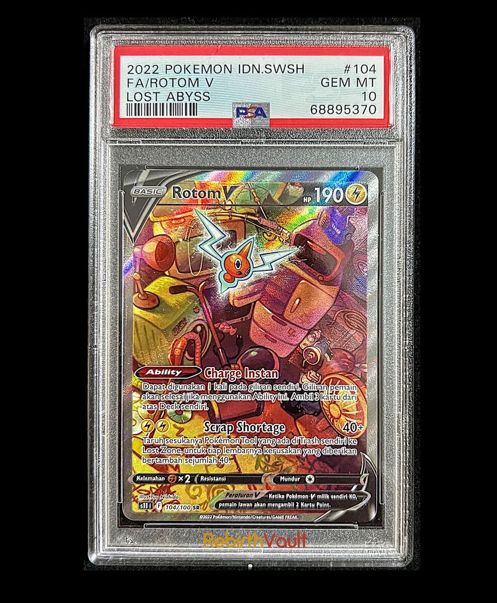 PSA 10 2022 Pokemon Bahasa Indonesia Rotom V 104/100 SR Lost PSA 10 2022 Pokemon Bahasa Indonesia Rotom V 104/100 SR Lost