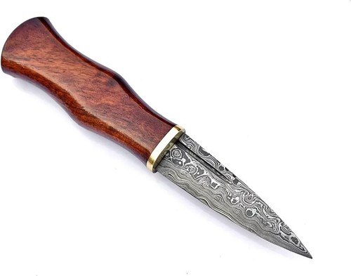 Handmade Damascus Buck Hunting Knife with Leather Sheath - Ideal for Skinning AU - Picture 5 of 8