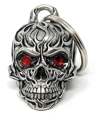 Flame Skull Diamond Bell - Biker Bell - Motorcycle Accessory