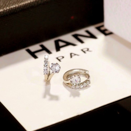 Mini Crystal Twist Hoop Sleeper Earring 925 Sterling Silver Women Jewellery Gift - Picture 9 of 12