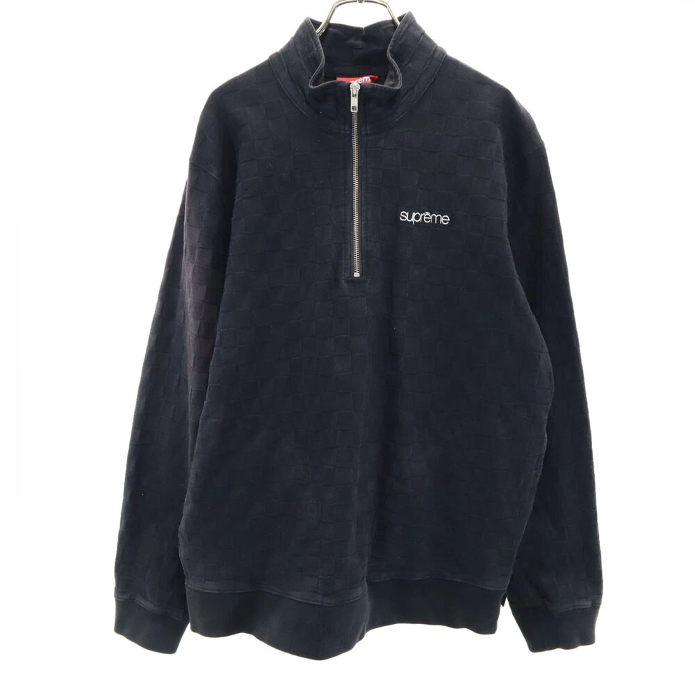 Supreme T shirt manches longues demi zip M noir pull homme