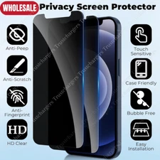 Wholesale Privacy Tempered Glass Screen Protector for iPhone 16 15 14 13 Pro Max