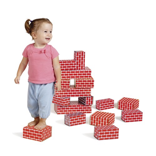 Childcraft Corrugated Building Blocks, Large, Red, Set of 16