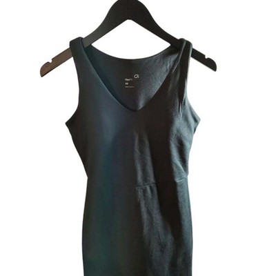 GapFit Black V Neck Sleeveless Fit Flare Dress Athletic XS Made in Indonesia
