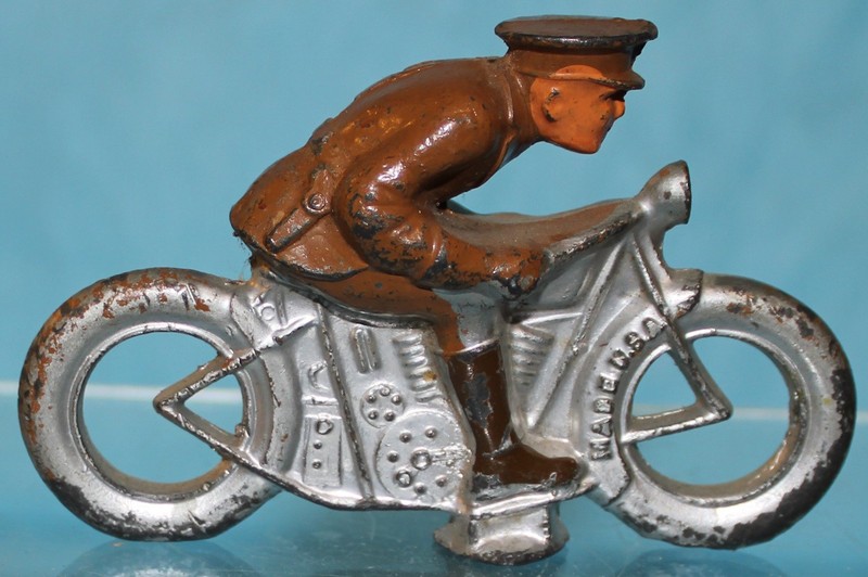 Barclay B93 Military Police Riding Harley Indian Motorcycle 1930s