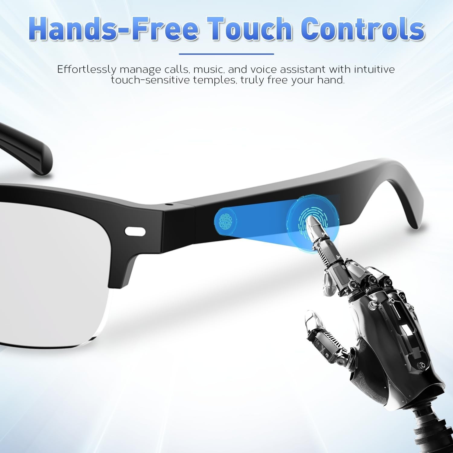 Bluetooth Smart Glasses with Speakers Eyewear Music Voice Translator Headphones