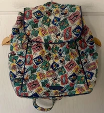 Vera Bradley Cuban Stamps Backpack Drawstring Rare Retired