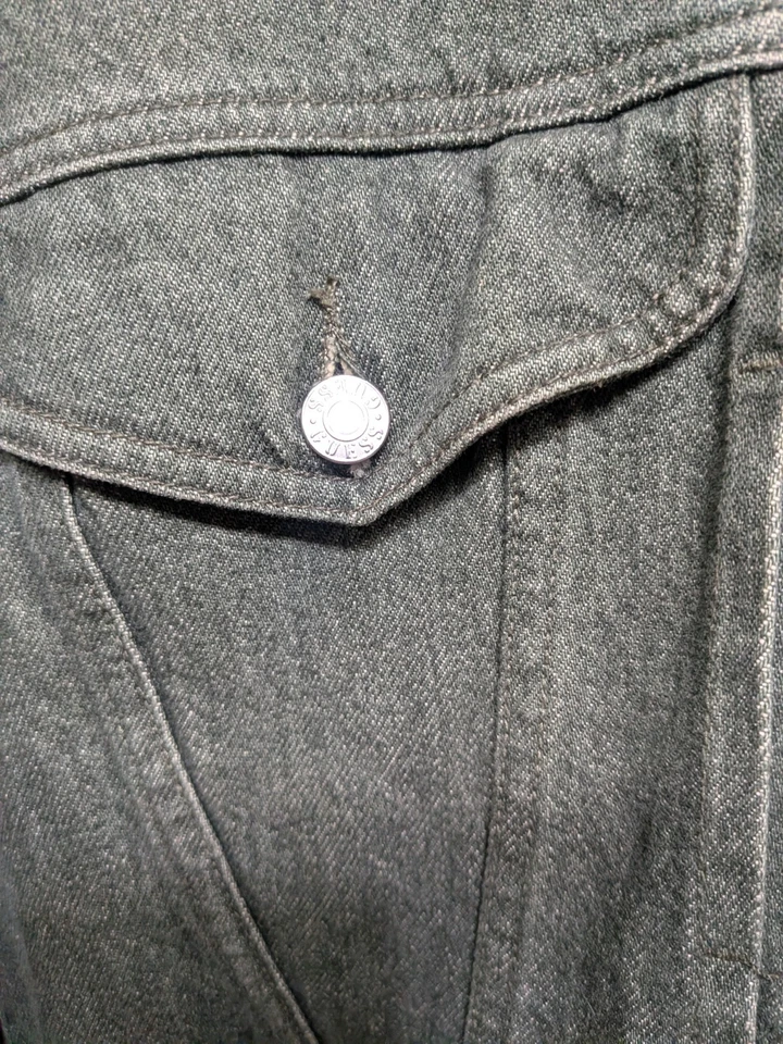 Vintage 80s Guess Denim Jacket Mens XL Georges Marciano Blue Green USA 38803 - Image 3 of 4