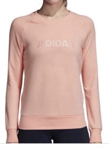 WOMEN'S ADIDAS ESSENTIAL ALLCAPS SWEATSHIRT FRENCH TERRY LINED Peach Small