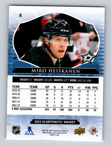 2023-24 Upper Deck Artifacts - Miro Heiskanen #5 - Picture 2 of 2