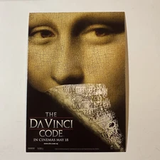 The Da Vinci Code 2006 Film Movie Poster Postcard UNP Continental Mona Lisa