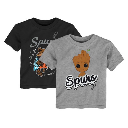 Toddler Heather Gray San Antonio Spurs Two-Piece Guardians Of The Galaxy T-Shirt