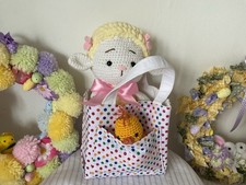 Amagurumi Lamb In A Gift Bag With Baby Chick.31cm Tall