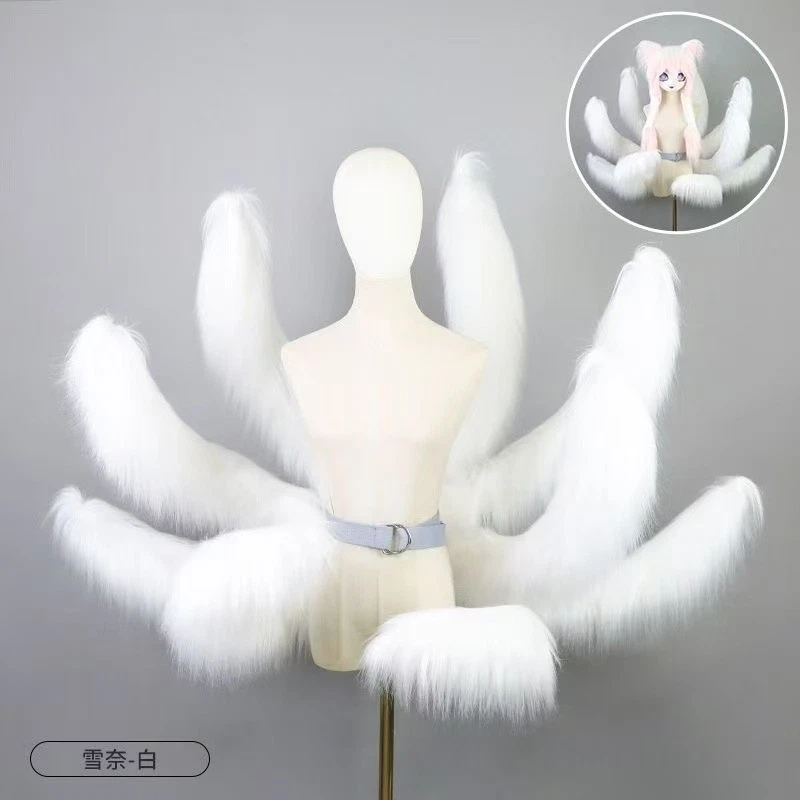 League of Legends Ahri el zorro de nueve colas cosplay cola de zorro forma arbitraria utilería Foto 3 de 4