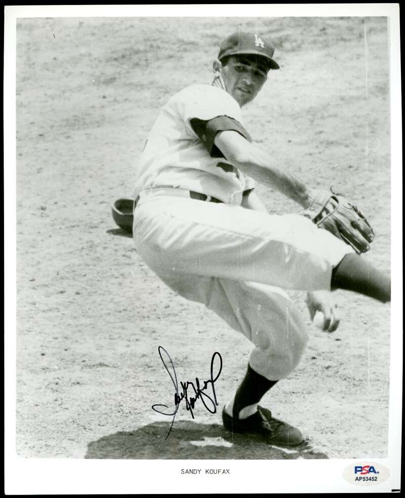 Sandy Koufax PSA DNA Signed 8x10 Photo Autograph Dodgers