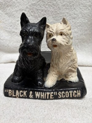 RARE Black & White Scotch Whisky Scottie Dogs Bottle Holder Store Advertising!