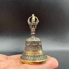 Old Tibetan Buddhist Brass Bell, Vajra Dorje Handle Ritual ChimeMeditation Decor