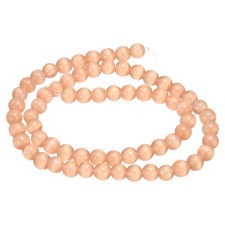 65pcs Orange Cat's Eye Stone Beads 6mm Round Crystal Loose Bead