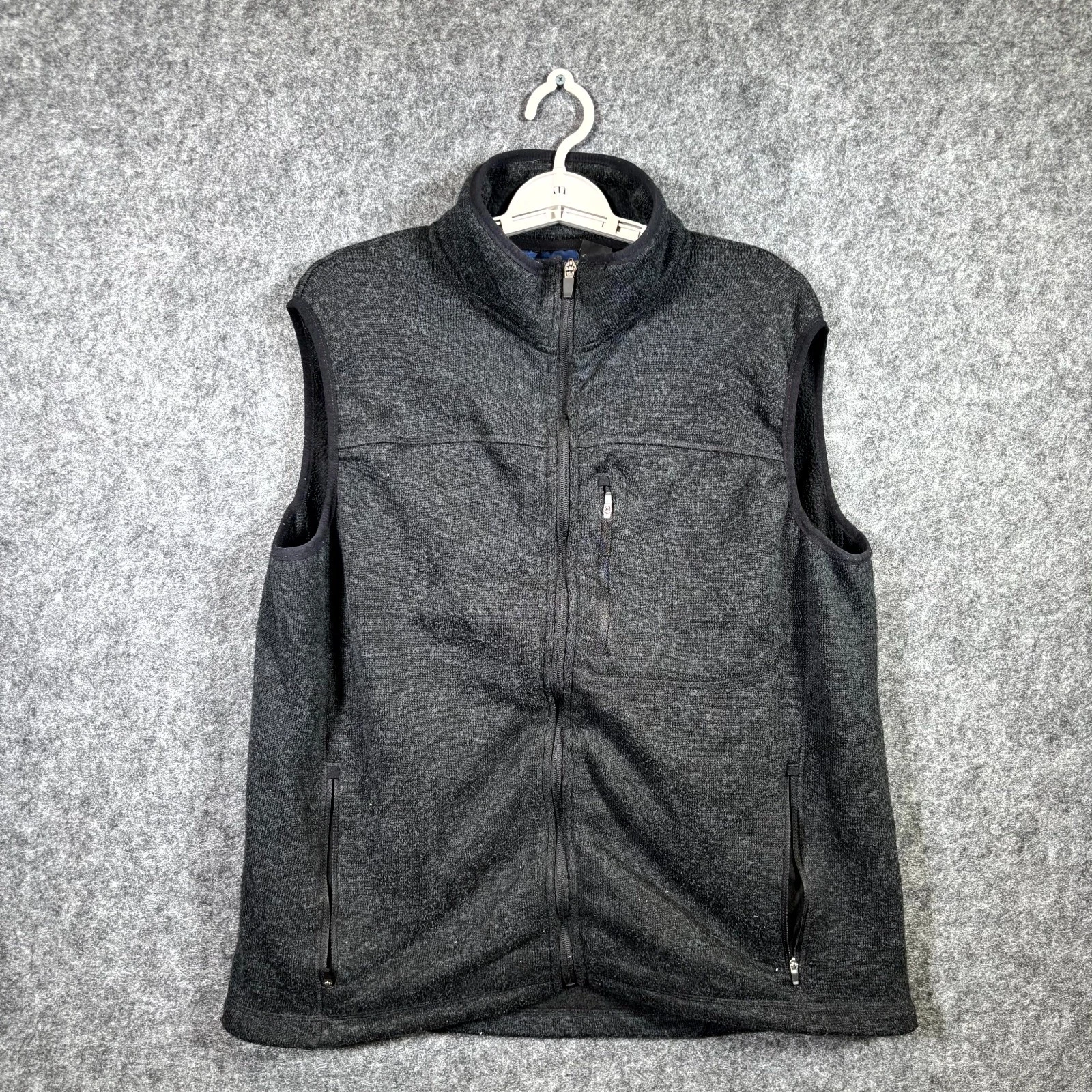 Iceburg Sweater Vest Men's L Black Fleece Lined Full-Zip Sports Hiking Gorpcore