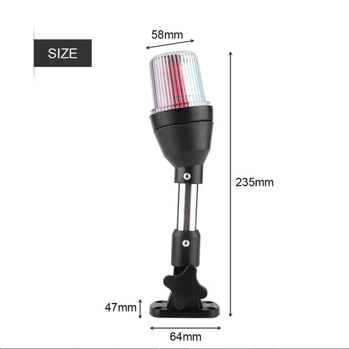 ˜Adjustable Shoreline Marine Boat Yacht Signal Light Fold Down Stern LED - Picture 7 of 9