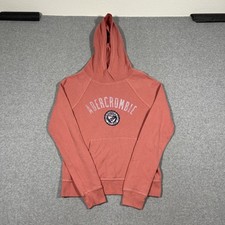 Abercrombie  Fitch Women XS Pink Pullover Logo Sweatshirt Hoodie Logo