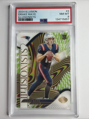 2024 Panini Illusions - Illusionists Drake Maye #2 (RC) PSA 8