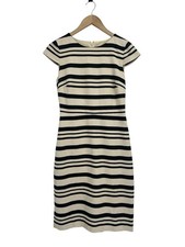 J Crew Charcoal Stripe Shift Dress High Neck Size 2