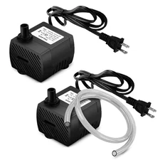 2Pcs Mini Submersible Water Pump (95GPH 5W) for Aquarium Fish Tank, Pond, Founta