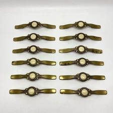 Lot of 12 Amerock BP861-BB Burnished Brass Ceramic Center Handle Drawer Pulls