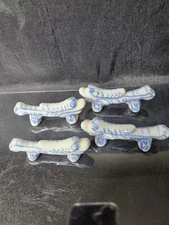 Set Of 4 Asian Foo Dog/Dragon Chopstick Holders Hand Painted