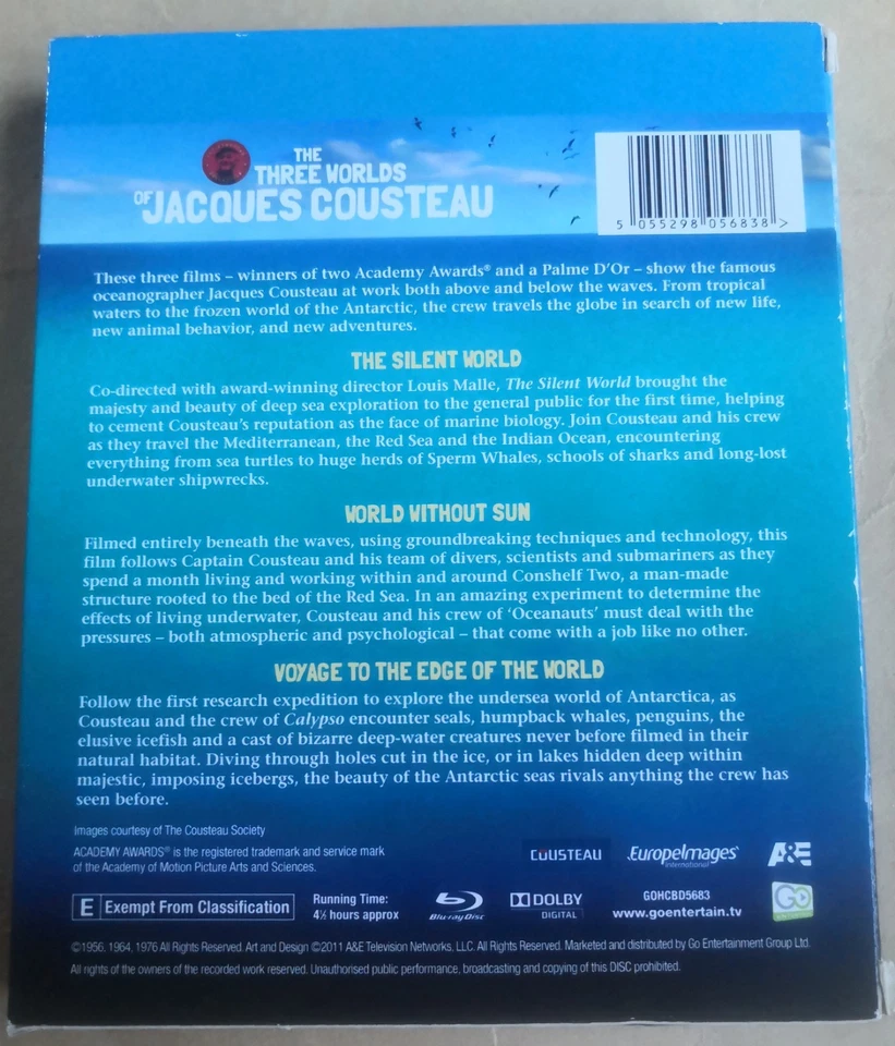 The Three Worlds Of Jacques Cousteau Collection Blu-ray 3 Disc Set  - Image 2 of 4