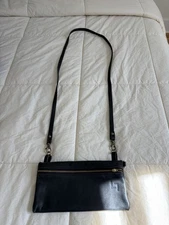 Unisex Multipurpose Handmade Leather Bag. EUC. Black.