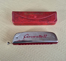 M Hohner Chrometta 12 Key Of C Harmonica Case Made In Germany